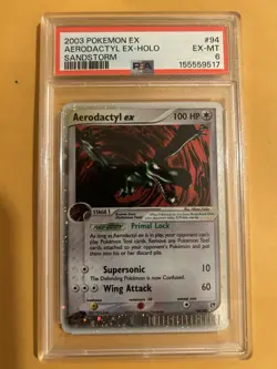 Aerodactyl EX 94/100 Sandstorm Holo Card NM Condition Psa 6 - Image 1