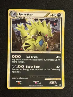 Tyranitar 26/95 Cosmos Holo Rare HGSS Unleashed Pokemon MP SWIRL - Image 1