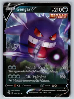 Gengar V 156/264 Holo V Rare Fusion Strike Pokemon Near Mint - Image 1