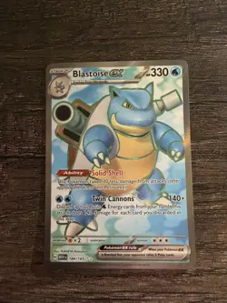 Blastoise EX Pokemon Card Full Art Holo 184/165 SV Scarlet & Violet 151 - Image 1
