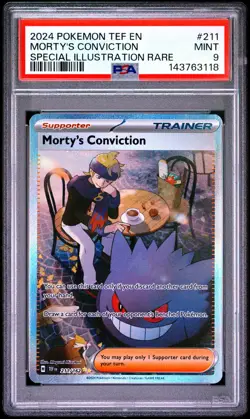 Morty's Conviction 211/162 Special Illustration Rare Pokemon PSA 9 *118 - Image 1
