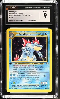 Feraligatr 4/111 Holo Neo Genesis - 1st Ed. Pokemon CGC 9 Mint *092 - Image 1