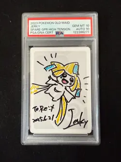 Jerky Signed Pokemon 2023 Old Maid Spare jirachi Japanese PSA 10 AUTO 10 Sketch - Image 1