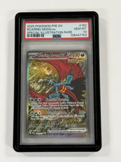 Roaring Moon SIR PSA 10 #162 Pokemon Prismatic Evolutions - Image 1