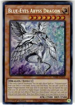 Blue-Eyes Abyss Dragon RA01-EN016 Secret Rare 1st NM Yugioh - Image 1