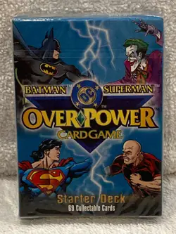 DC OverPower Card Game Starter Deck - Batman/Superman - 1996 Fleer - SEALED - Image 1