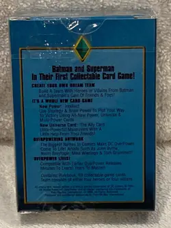 DC OverPower Card Game Starter Deck - Batman/Superman - 1996 Fleer - SEALED - Image 2