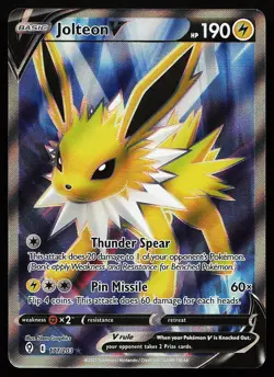 Jolteon V 177/203 Ultra Rare Evolving Skies Pokemon Card - Image 1