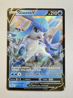 Glaceon V - SWSH196 - SWSH: Sword & Shield Black Star Promo Cards NM - Image 1