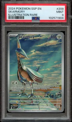 2024 Pokemon Surging Sparks Skarmory IR #209/191 Mint PSA 9 FREE SHIPPING - Image 1