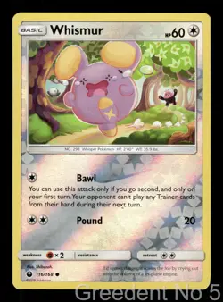 Whismur 116/168 Common Celestial Storm Pokemon Reverse Holo Lightly Played - Image 1