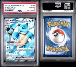 Pokemon TCG Blastoise EX Holo Ultra Rare Card Scarlet Violet-151 184/165 PSA 8 - Image 3