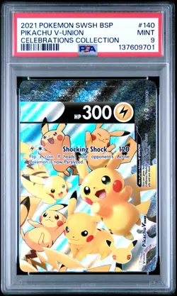 Pikachu V-union 140 Celebrations Collection Swsh Black Star Promo Pokemon PSA 9 - Image 1