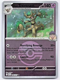 Pokemon TCG Hop's Trevenant 096/217 Poke Ball Reverse Holo Ascended Heroes NM - Image 1