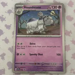 Pokemon Card Houndstone 042 Cosmo Holo Black Star Promo Near Mint - Image 1