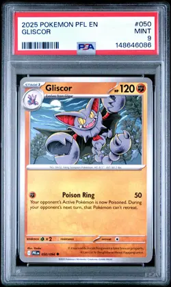 2025 POKEMON PFL EN-PHANTASMAL FLAMES #050 GLISCOR PSA 9 - Image 1