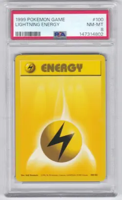 1999 Pokemon Base Set Unlimited Lightning Energy PSA 8 - Image 1