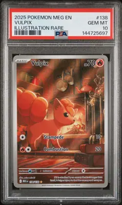 2025 POKEMON MEG EN-MEGA EVOLUTION ILLUSTRATION RARE #138 VULPIX PSA 10 - Image 1