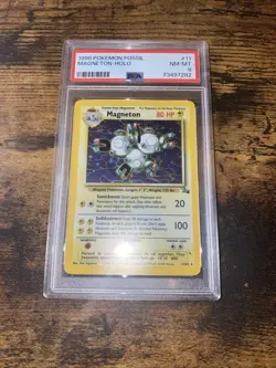 POKEMON FOSSIL UNLIMITED MAGNETON 11/62 HOLO RARE - PSA 8 NM-MT! WOTC! - Image 1