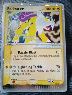 Pokemon TCG Raikou EX Team Magma vs Team Aqua Holo Card 92/95 EX Rare - Image 1