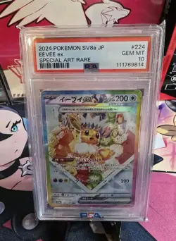 PSA 10 Eevee ex SAR 224/187 Terastal Festival sv8a 2024 Pokemon Card Japanese - Image 1