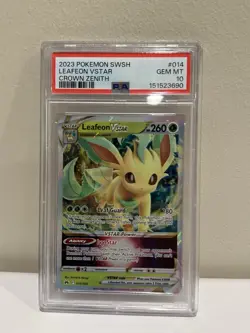 Pokemon TCG Leafeon VSTAR Crown Zenith Holo Ultra Rare Card 014/159 PSA10 - Image 1