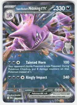 TEAM ROCKET'S NIDOKING EX 119/182 DOUBLE RARE DESTINED RIVALS POKEMON HOLO NM/M - Image 1