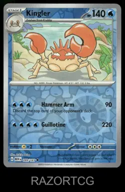 KINGLER 099/165 UC 151 POKEMON REVERSE HOLO NM/M - Image 2