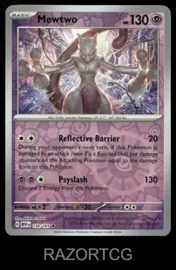 MEWTWO 150/165 R 151 POKEMON REVERSE HOLO NM/M - Image 1