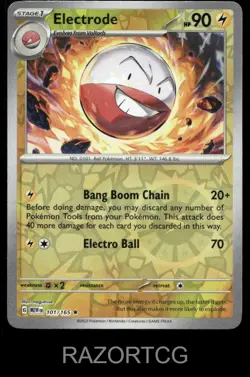 ELECTRODE 101/165 R 151 POKEMON REVERSE HOLO NM/M - Image 1