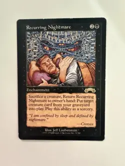 Recurring Nightmare Exodus MTG Rare Black Enchantment Regular English 1998 - Image 1
