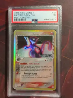 PSA 1 PR 2005 Pokemon EX Delta Species Mewtwo REVERSE Holo Foil Rare 12/113 - Image 1