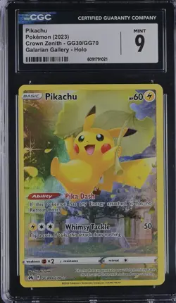 Pokemon Pikachu #GG30 Galarian Gallery Crown Zenith, CGC 9!!! - Image 1