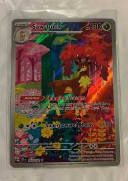 Pokemon TCG Sawsbuck 166/162 SV05 Temporal Forces IR Holo Full Art EN - Image 1