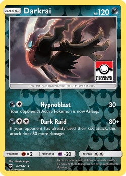 Darkrai 87/147 Holo R Burning Shadows Pokemon Reverse Holo LP - Image 1