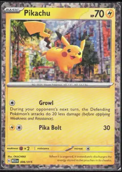 Pikachu 006/015 holo Promo McDonald's Collection 2023 Pokemon Holo Near Mint - Image 1