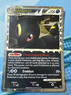 2010 POKEMON UMBREON PRIME UNDAUNTED HOLO ULTRA RARE #86/90 *SWIRL* LP - Image 1