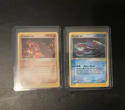 Nintendo Pokemon TCG EX 2003 Groudon ex & Kyogre ex Trading Card Lot 2 Cards - Image 1