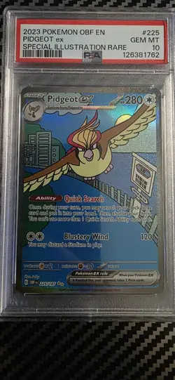 2023 POKEMON OBF EN-OBSIDIAN FLAMES SPECIAL ILLUSTRATION RARE PIDGEOT EX PSA 10 - Image 1