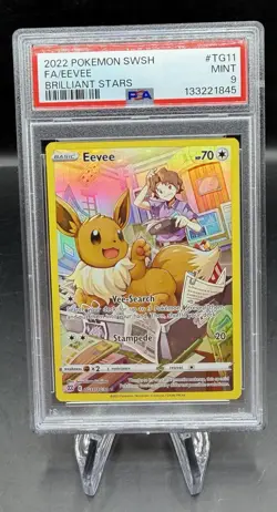 2022 POKEMON SWORD & SHIELD BRILLIANT STARS #TG11 FULL ART/EEVEE PSA 9 - Image 1