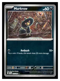 Murkrow Reverse Holo - ME02: Phantasmal Flames 057/094 -Common- Pokemon NM - Image 1