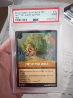 2023 Disney Lorcana EN 1 #30 Ariel FOIL Part Of Your World PSA 9 MINT - Image 1