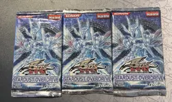 YuGiOh Trading card Game Stardust Overdrive Unlimited edition Booster Pack 3X - Image 1