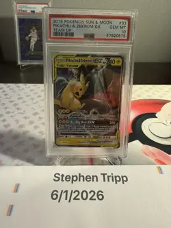 Pikachu & Zekrom GX 33/181 Holo PSA 10 Team Up Edition English Pokemon Card - Image 1