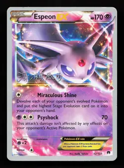 Espeon EX 52/122 EX Rare BREAKpoint Pokemon Card - Image 1