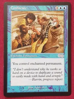 Magic The Gathering URZA'S SAGA CONFISCATE blue card MTG - Image 1