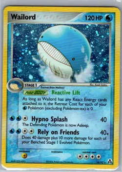 Wailord 14/92 Holo Legend Maker - Pokemon Card - NM - Image 1