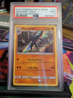 Pokemon Card Machamp Holo Rare 13/18 Detective Pikachu Series PSA 9 - Image 1