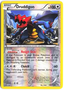 Druddigon 106/113 Uncommon Legendary Treasures Pokemon Reverse Holo - Image 1