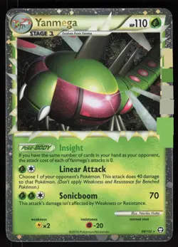Pokemon Yanmega 98/102 HGSS Triumphant Prime Rare Lightly Played - Image 1